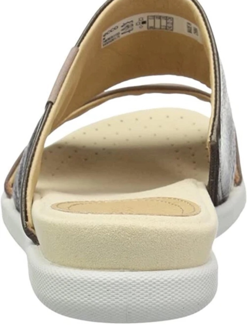 Ecco Danara Two-Band Slide Sandals Metallic Bronze-N-Dusty Pink Leather 37/6.5 View 2